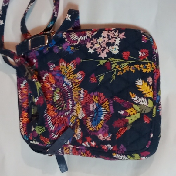 Vera Bradley Midnight Wildflowers Mini Hipster Crossbody Bag - Picture 3 of 4